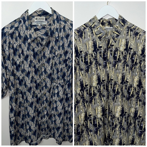 Lot Of Two Size Large L Columbia Outdoors Button All Over Print Shirts  Fishing - Picture 1 of 15